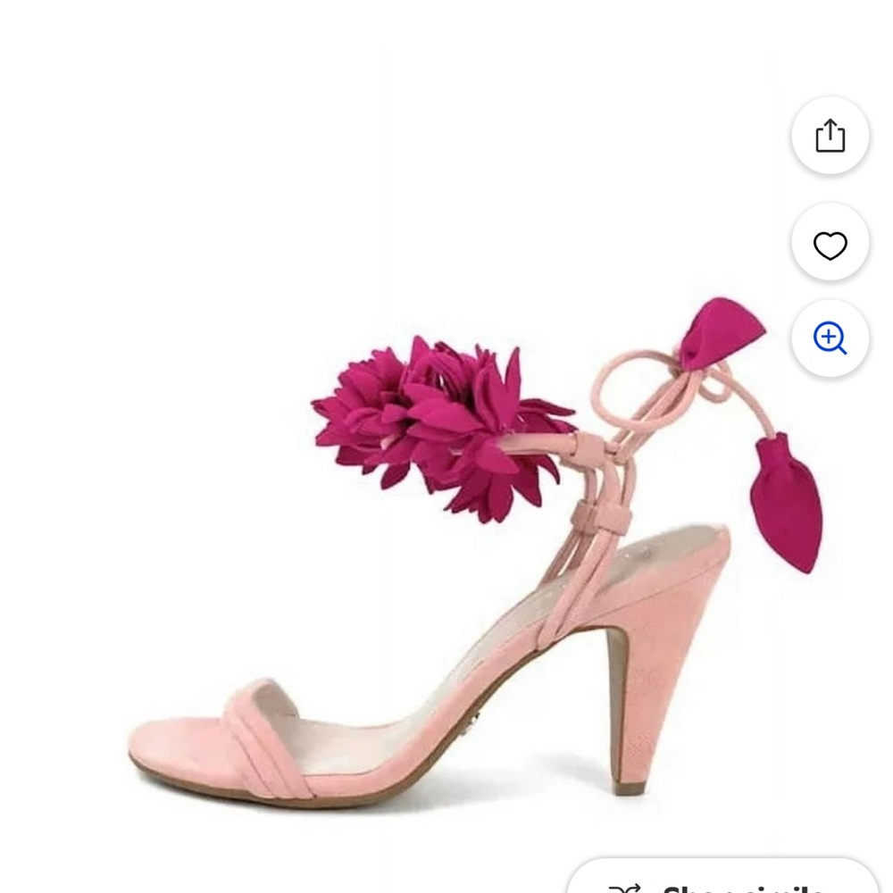 CECELIA NEW YORK Pink and Magenta Floral Ankle-Tie High Heel Sandals